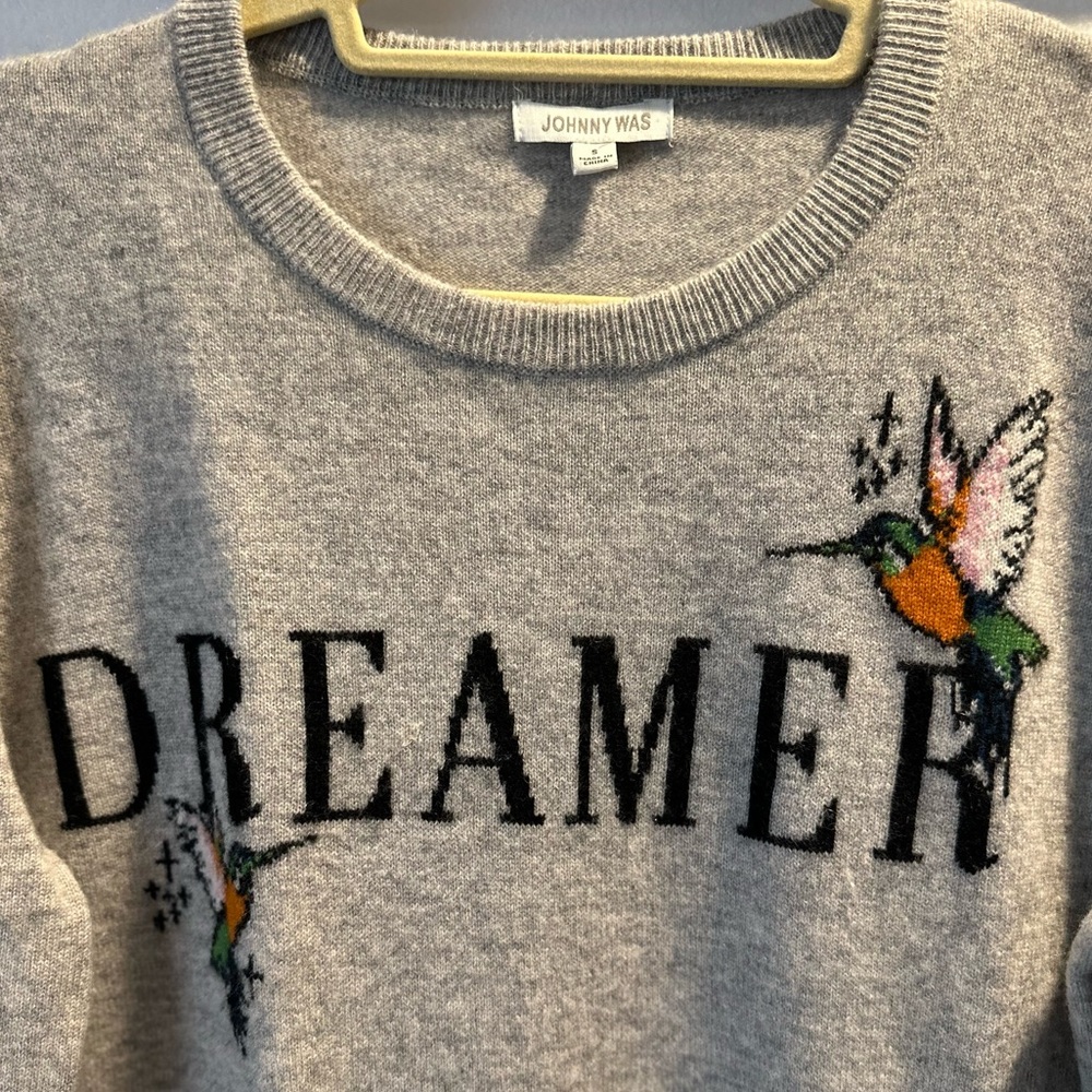 Johnny Was cashmere “Dreamer” crew neck sweater. Size Small
